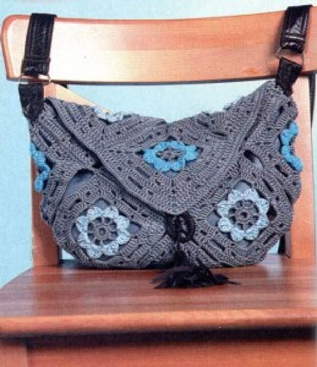 вязаная сумка из мотивов
