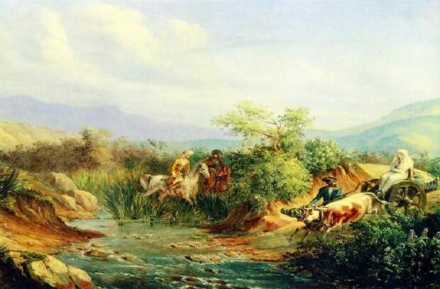 Нападение. Сцена из кавказской жизни. Масло.(1837год). М.Ю. Лермонтов. Нападение. Сцена из кавказской жизни. Масло.(1837год). М.Ю. Лермонтов.