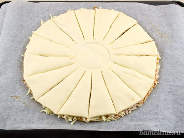 Пирог «Солнце» с сыром — 8 шаг