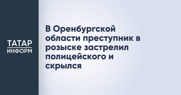 В Оренбургской области преступник в розыске застрелил полицейского и скрылся