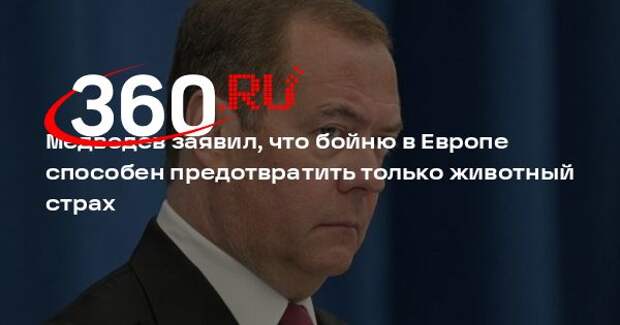 Медведев заявил, что бойню в Европе способен предотвратить только животный страх