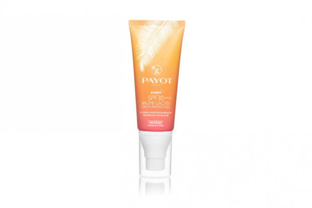 Молочная пенка Brume Lactee SPF 30, Payot включает в себя эритрулозы, облепиховое масло, экстракт шиповника, кокосовое масло, антиоксидантный комплекс. UVA- и UVB-фильтры обеспечивают высокую степень защиты от солнечных лучей