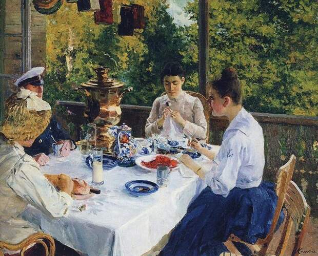 Английское и русское чаепитие в живописи