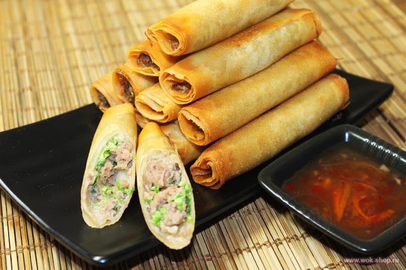 Спринг-роллы с овощами и мясом