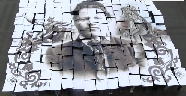 В Менделеевске на площади Дворца культуры создали гигантский портрет Габдуллы Тукая