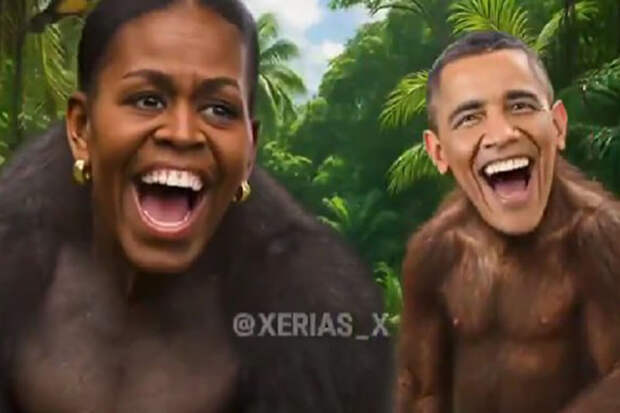 Трамп удалил видео с изображением Барака Обамы и его жены Мишель в виде обезьян