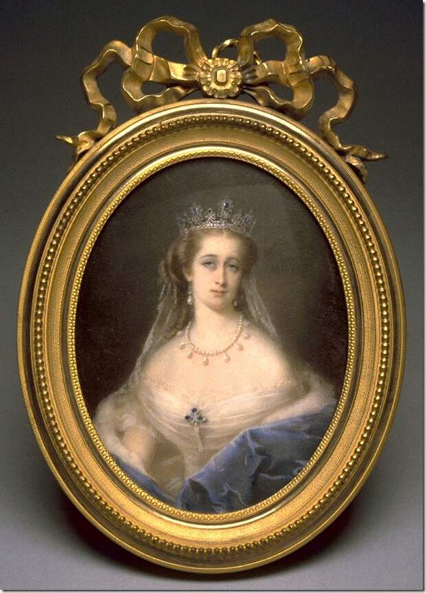 Pierre Paul Emmanuel de Pommayrac (French, 1810-1880). 'The Empress Eugenie,' 1818-1880. watercolor on ivory. Walters Art Museum (38.102): Purchased by Henry Walters, 1895.