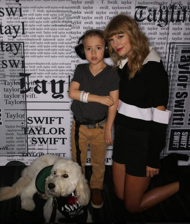 good news taylor swift boy autism service dog