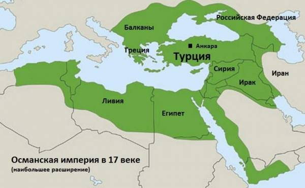 Границы Османской империи на современной политической карте Границы Османской империи на современной политической карте