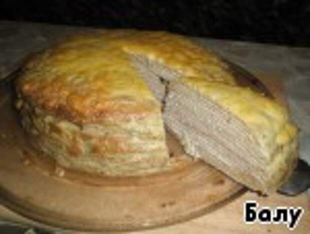 Блинный пирог с селедочным паштетом Сельдь
