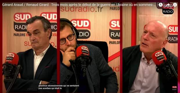 Рено Жирар (крайний справа) в передаче на SudRadio