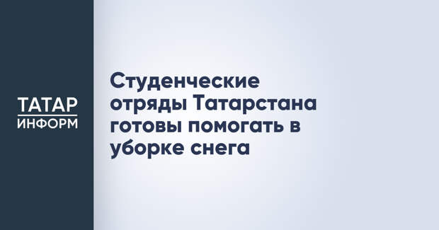 Студенческие отряды Татарстана готовы помогать в уборке снега