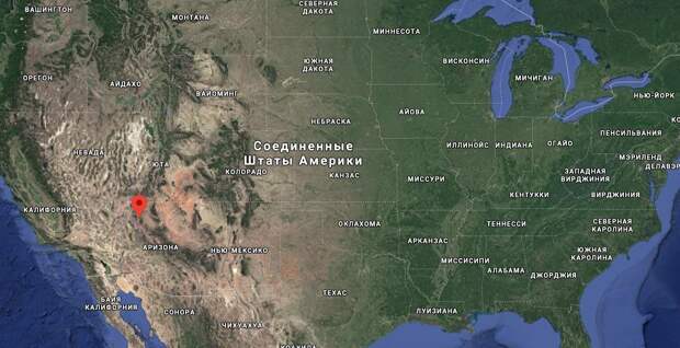 Расположение Большого Каньона на карте США