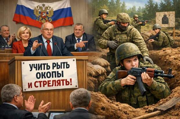 «Если завтра война, если завтра в поход»: российских школьников захотели научить строить блиндажи и стрелять из автоматов