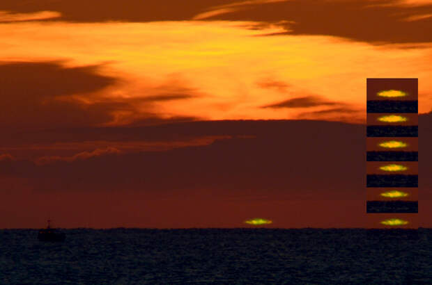 Зелёный луч. Явление представляет собой вспышку ярко-зелёного света в момент заката или восхода солнца. Его продолжительность всего несколько секунд. (jean-daniel pauget)