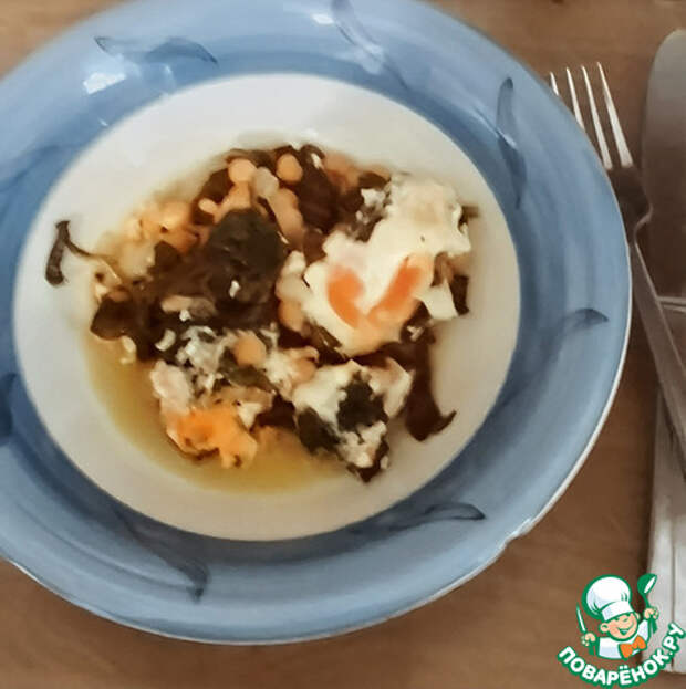 Яйца в мисо соусе с нутом