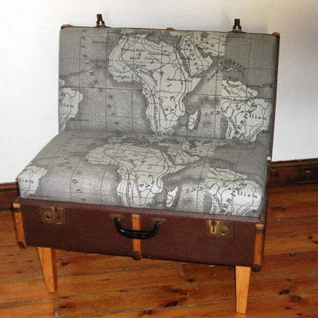 кресло из старого чемодана своими руками