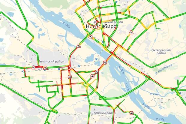 Карта новосибирска пробки онлайн