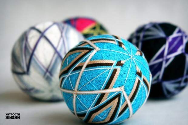 Искусство темари - вышивание красочных узоров на нитяных шариках. Редкие рукоделия