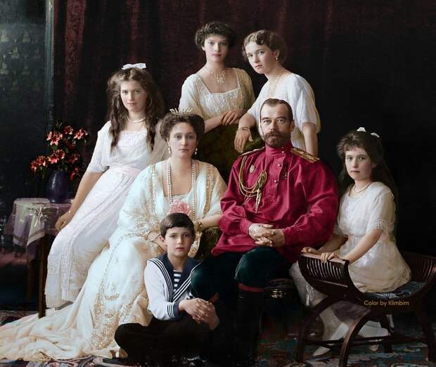 Царская семья, 1914 год. колоризация, личности, портреты