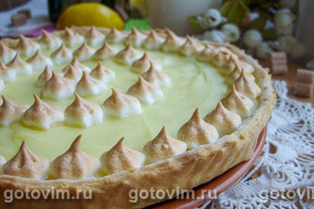 Лимонный пирог с безе. Фотография рецепта