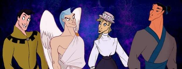 Художник рисует диснеевских животных в виде людей, сохраняя их уникальные черты