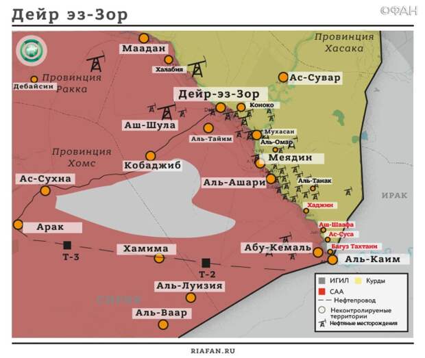 Карта военных действий – Дейр-эз-Зор