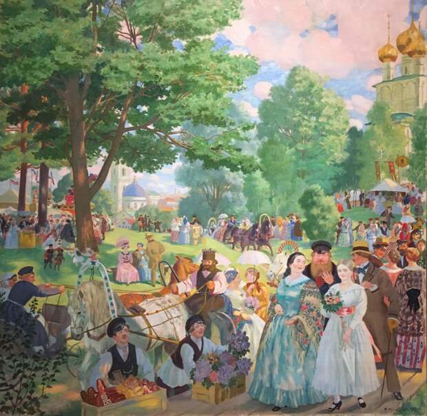 Борис Кустодиев. «Троицын день». 1900. Холст, масло