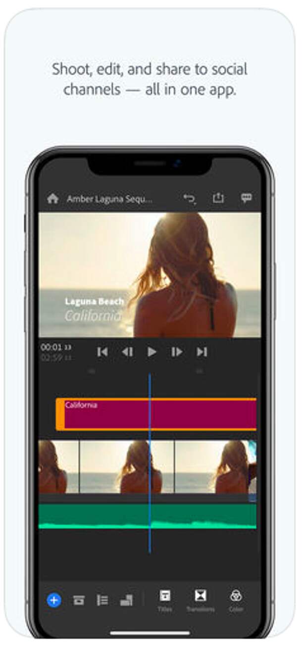 Adobe's Premiere Rush CC app.