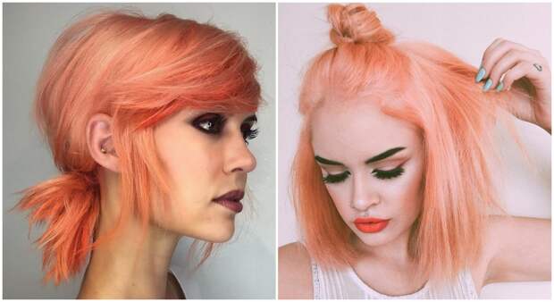 Персиковый оттенок волос — тренд этого сезона: 18 ярких и модных идей