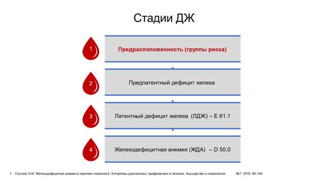 Стадии железодефицита