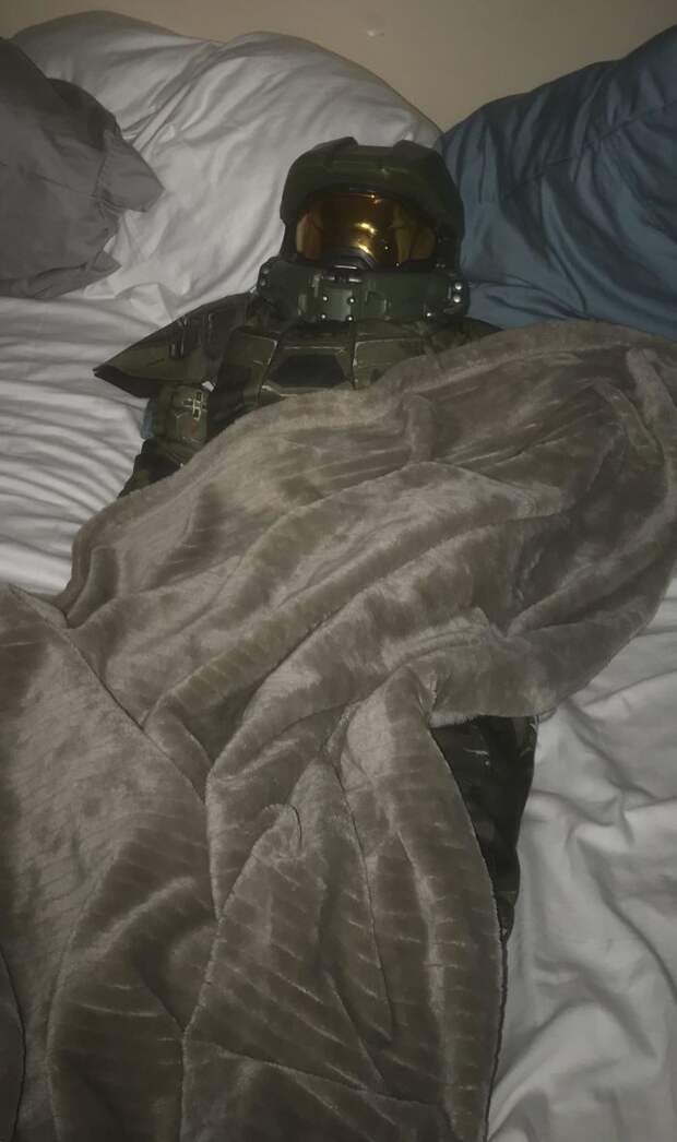 My 5-Year-Old Fast Asleep. Second Night He Has Slept In This Costume