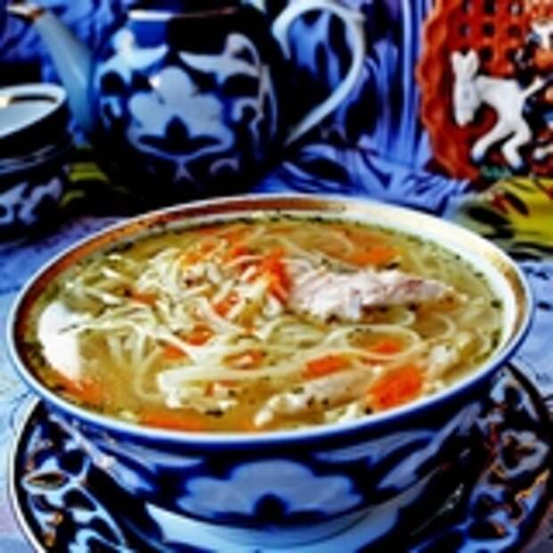 Куриный суп с домашней лапшой.(По мотивам узбекской кухни)