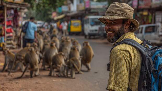 Посольство РФ в Индии призвало россиян не улыбаться обезьянам
