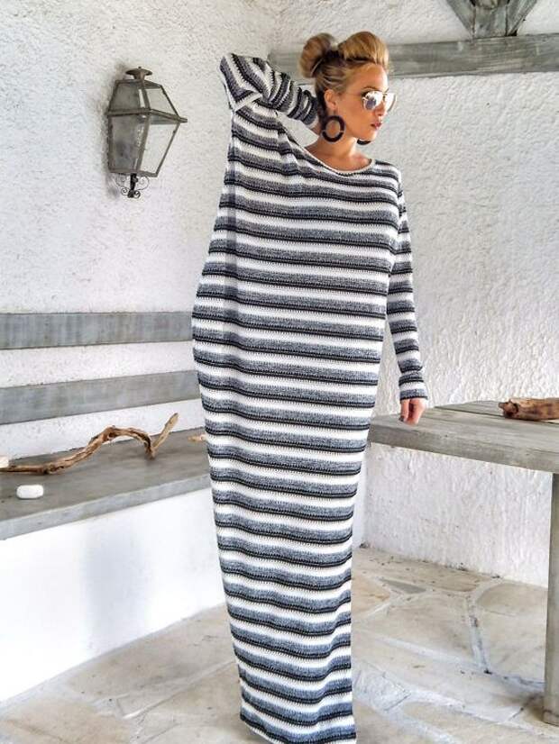 Warm Wool Maxi Dress Kaftan / Winter Warm Long Dress / Plus Size Dress / Oversize Loose Dress / #35164