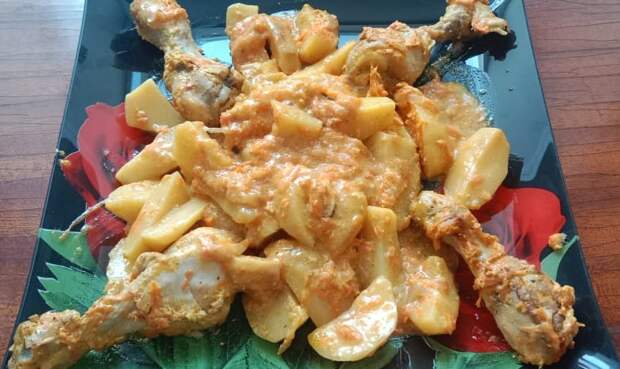 Простой рецепт вкусного блюда из куриной голени с овощами