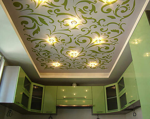 дизайнерский потолок для кухни