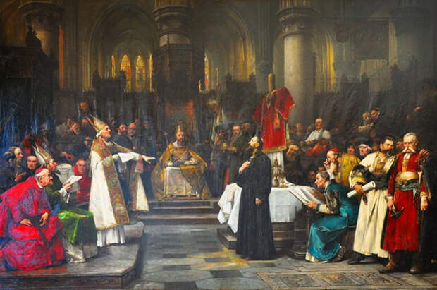 Вацлав Брожик: Ян Гус на Соборе в Констанце (1883)