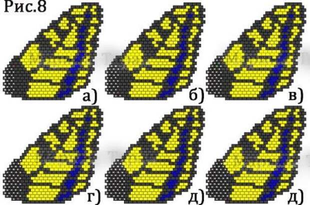 Схема плетения бабочки Махаон из бисера