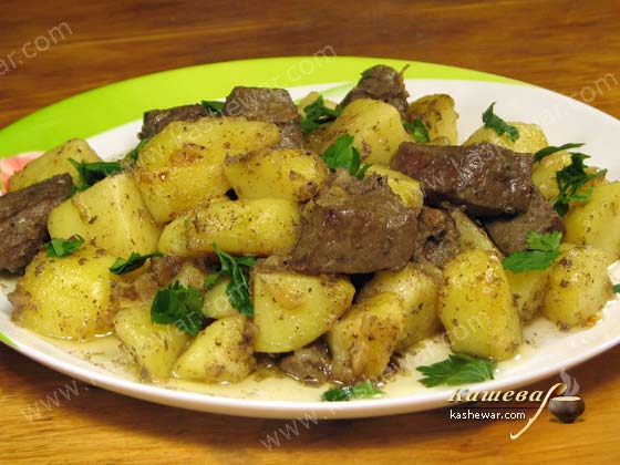 Жареный картофель с печенью Жареный картофель с печенью – рецепт с фото, азербайджанская кухня