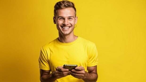 Молодой человек. Смартфон / Изображение сгенерировано FusionBrain.AI / amic.ru