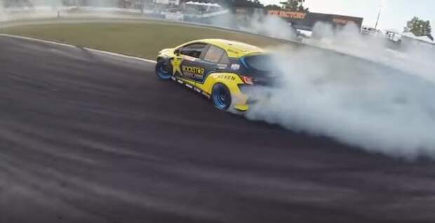 Съемка автогонок на скоростной квадрокоптер