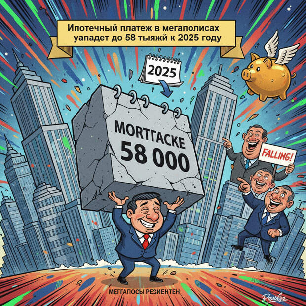 Ипотечный платеж в мегаполисах упадет до 58 тысяч к 2025 году