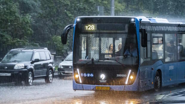 Сильный ливень повлиял на движение общественного транспорта в Москве