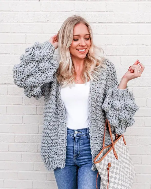 Вязаный кардиган 2020 фото 7