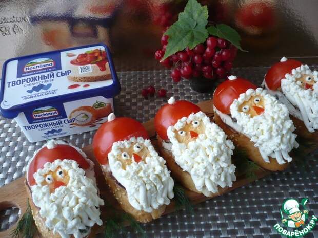 Закусочные бутерброды "Дед Мороз"