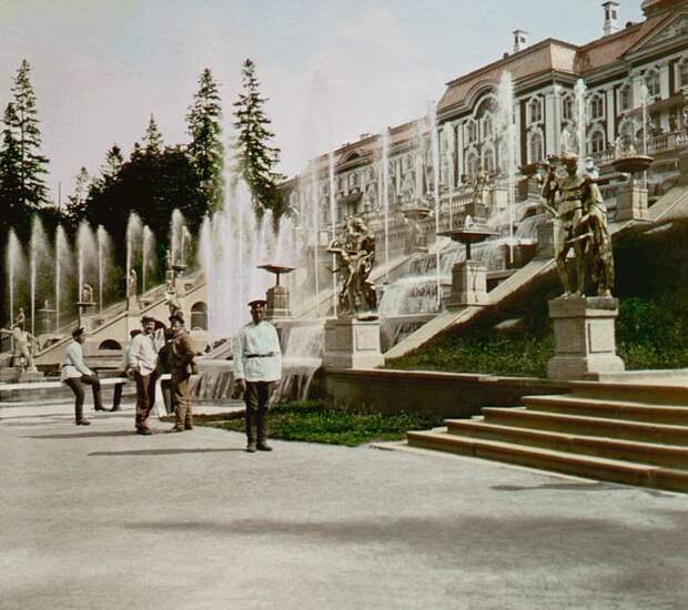 Каскады Петергофа. 1896 г. история, прошлое, фото