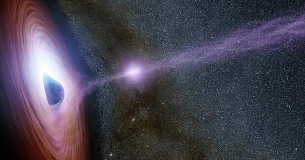 Гигантская черная дыра «стреляет» плазмой по Земле