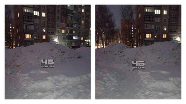 Заваленные снегом пешеходные дорожки / Фото: 