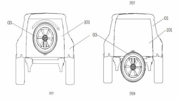 BYD всерьез берется за водоплавающие внедорожники? BYD запатентовала систему, превращающую запасное колесо на двери багажника в гребной винт